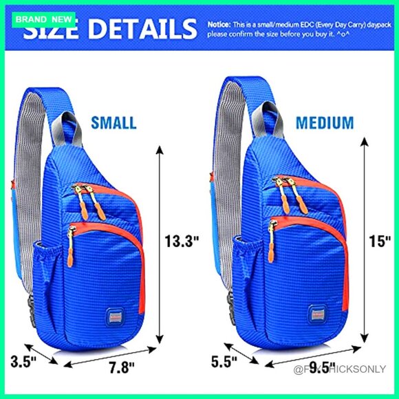 Waterproof Sling Backpack Daypack Crossbody Bag Adjustable Straps 7 Pockets main image 6